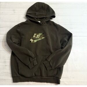 Nike kids black hooded sweatshirt camo logo youth XL